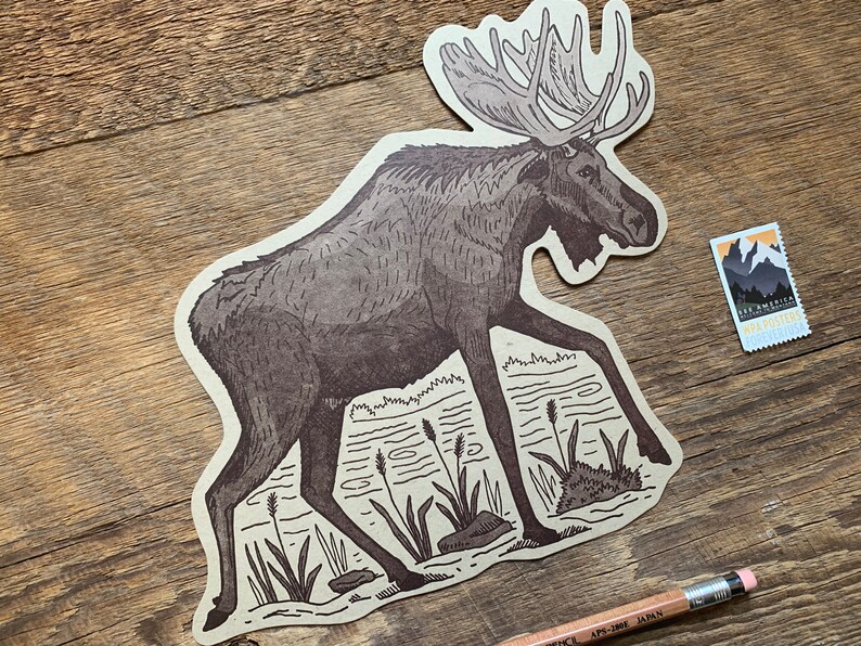 Cartolina d'alci, Cartolina cartolina, Cartolina Die Cut immagine 3