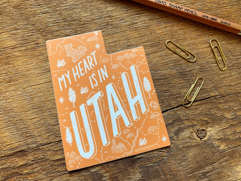 Utah Sticker Utah State Sticker Bumper Sticker Single Die Etsy