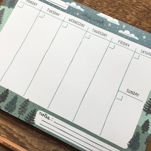 Tree Weekly Desk Planner, Pine Tree to Do, 6.75 X 9.75 Notepad - Etsy