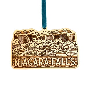 Niagara Falls Ornament, New York Ornament, Single Laser Cut Wood Ornament image 5