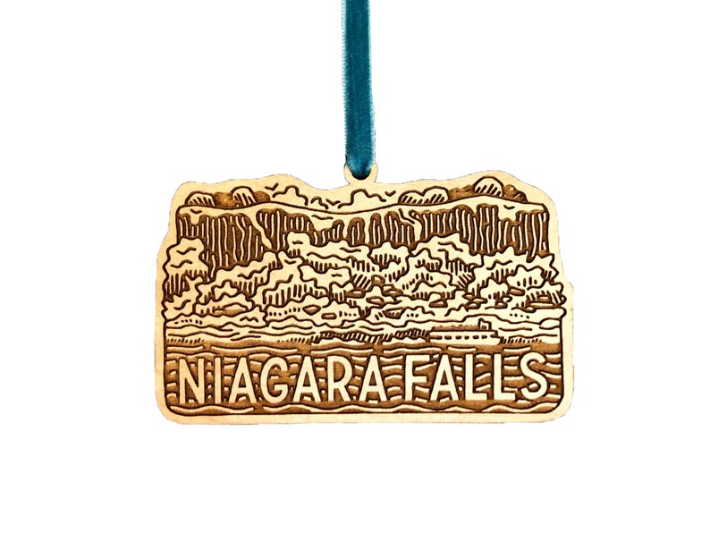 Niagara Falls Ornament, New York Ornament, Single Laser Cut Wood Ornament image 5