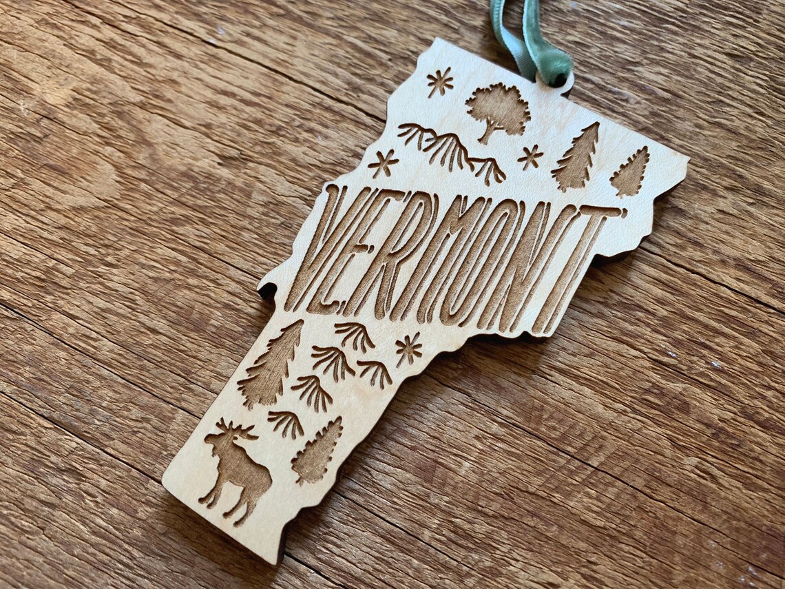 Vermont State Ornament Vermont Christmas Tree Ornament Etsy