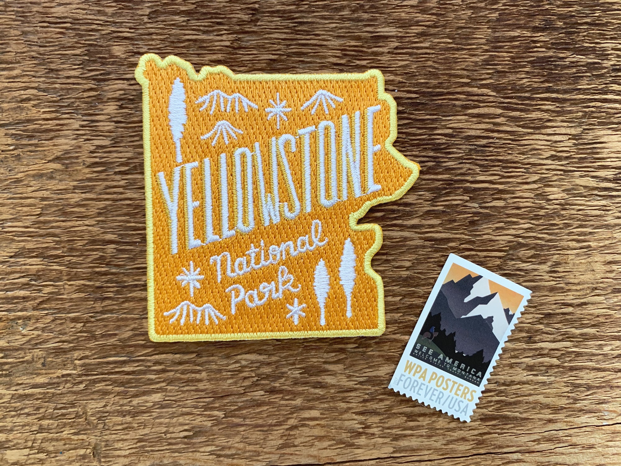 Yellowstone National Park Patch (3.5 Inch) Iron-on Badge USA Travel Pa –  karmapatch.com