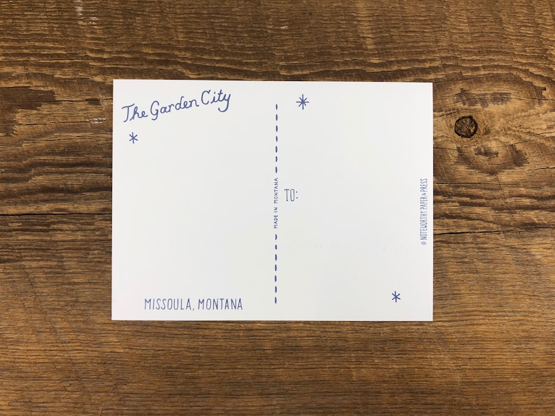 Carte postale métallisée Missoula, Salutations de Missoula Montana, carte postale imprimée offset image 5