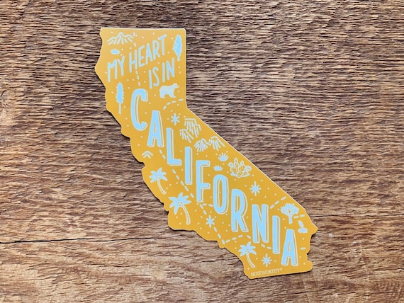 California Sticker, California State Sticker, Single Die Cut Vinyl Sticker