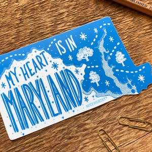 Sticker Maryland, sticker staat Maryland, enkele gestanste vinylsticker