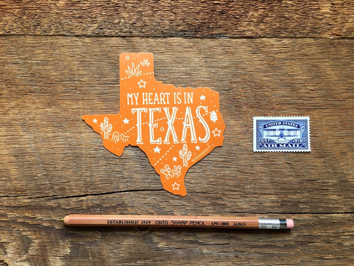 Texas Sticker Texas State Sticker Bumper Sticker Single Die Etsy
