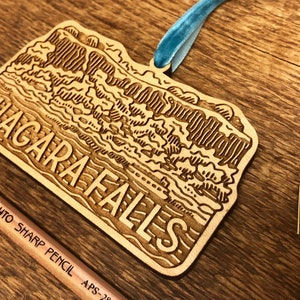 Niagara Falls Ornament, New York Ornament, Single Laser Cut Wood Ornament image 3