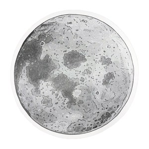 Cartolina lunare, Arte lunare, Luna piena, Volami sulla luna, Cartolina illustrazione luna, Cartolina tipografia fusto singola immagine 6