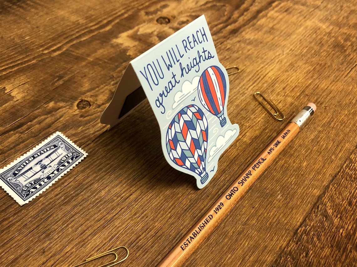 Heights Balloon Magnetic Bookmark Hot Air Balloon Bookmark | Etsy