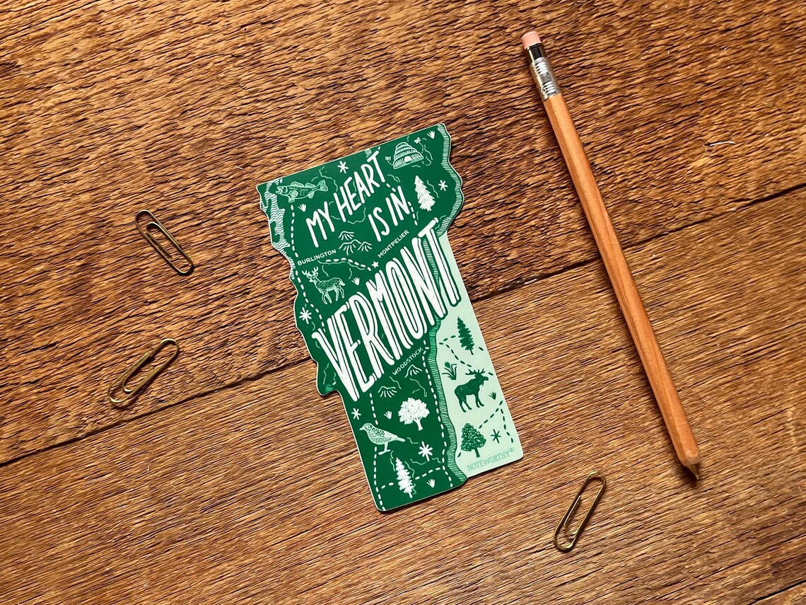 Vermont Sticker, Vermont State Sticker, Single Die Cut Vinyl Sticker - Etsy