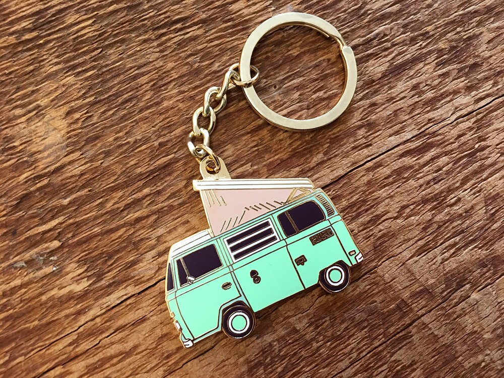 Camper Van Enamel Keychain Camper Bus Keychain Explore Keychain