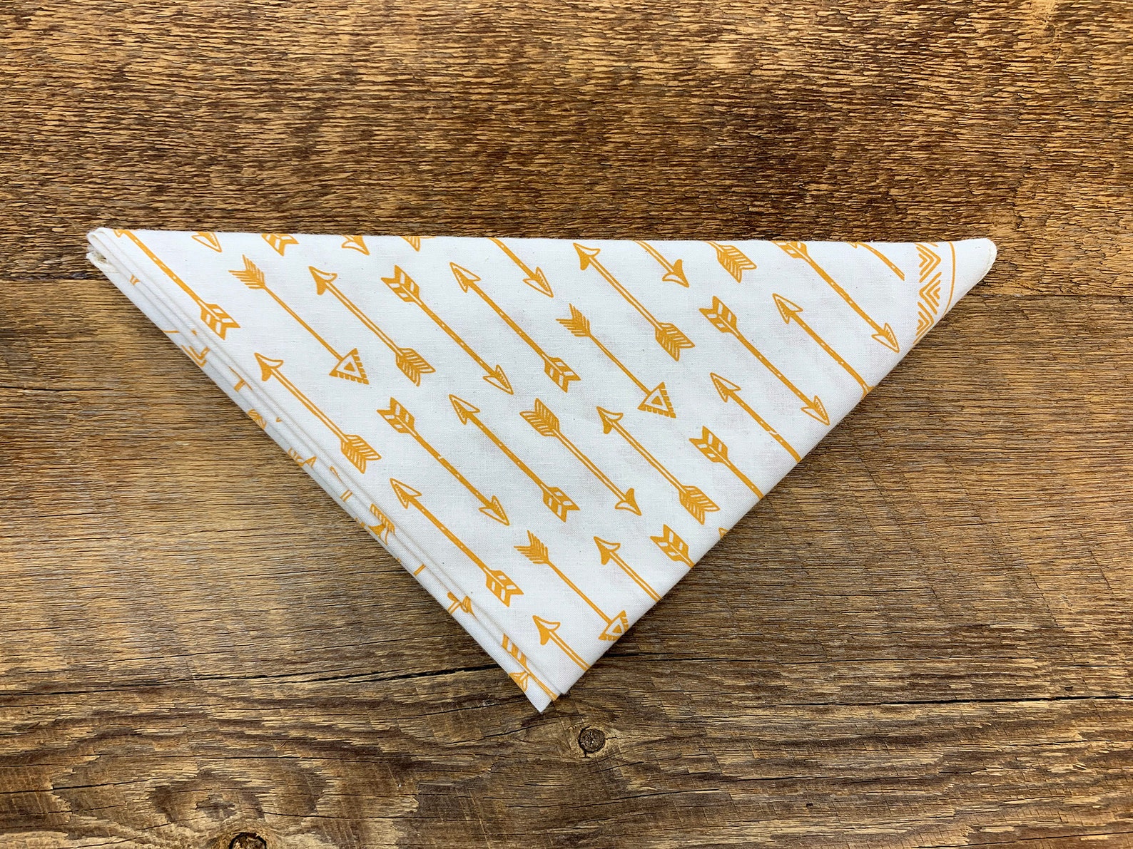 Tan and Gold Arrow Bandana, Arrow Pattern, Made in the USA, Single ...
