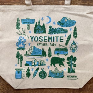 Yosemite Tote Bag, Yosemite National Park, Canvas Tote Bag, Screen Printed Tote Bag
