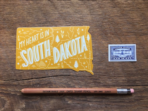 South Dakota Sticker, South Dakota State Sticker, Single Die Cut Vinyl Sticker