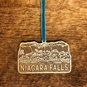 Niagara Falls Ornament, New York Ornament, Single Laser Cut Wood Ornament image 2