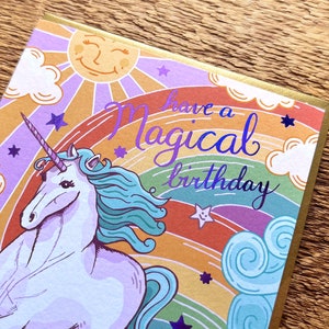 Unicorn Birthday Card, Magical Birthday Card, Foil Printed Card, Blank Inside image 4