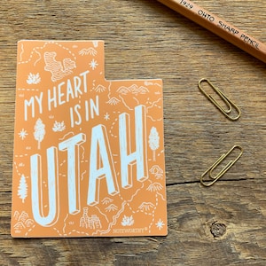 Utah sticker, Utah staat sticker, enkele sterven gesneden vinyl sticker