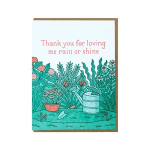 Rain or Shine, Happy Mother's Day, Mom Gardening Card, Mother's Day Card, Folded Letterpress Card, Blank Inside image 5