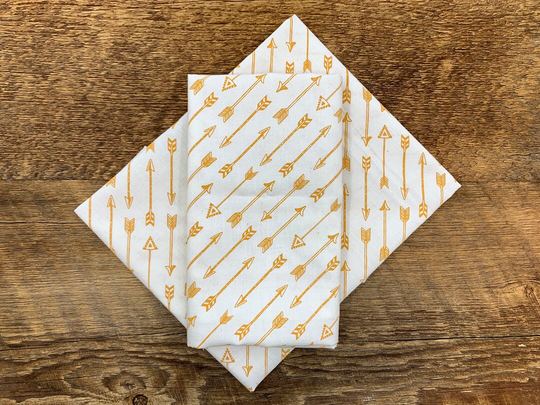 Tan and Gold Arrow Bandana, Arrow Pattern, Made in the USA, Single ...