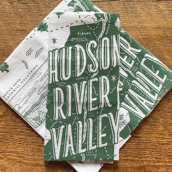 Serviette de thé Hudson River Valley, Hudson Valley New York, serviette de cuisine imprimée à écran unique