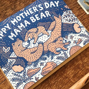 Mama Bear, Happy Mother's Day, Folded Letterpress Card, Blank Inside image 2