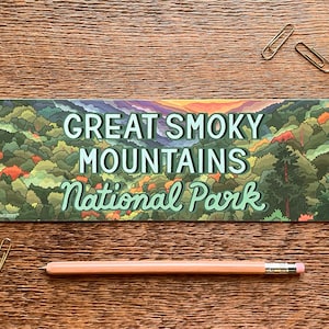 Great Smoky Mountains bumpersticker, bumpersticker, enkele vinylsticker