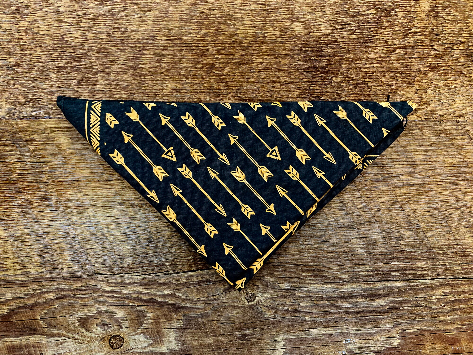Black and Gold Arrow Bandana Arrow Pattern Option for DIY - Etsy