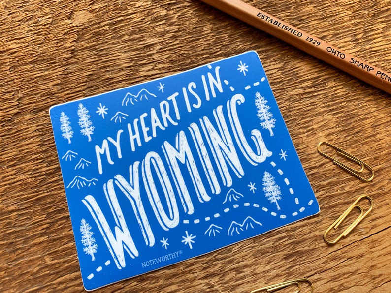 Wyoming Sticker Wyoming State Map Sticker Bumper Sticker Etsy
