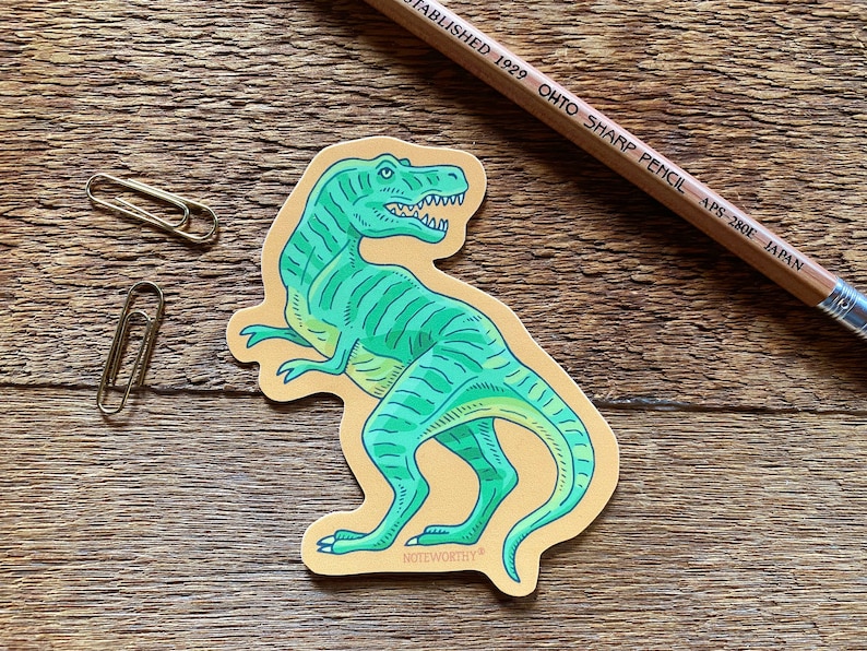 T Rex Sticker, Tyrannosaurus Rex Dinosaur Sticker, Dino Sticker, Single Die Cut Vinyl Sticker image 1