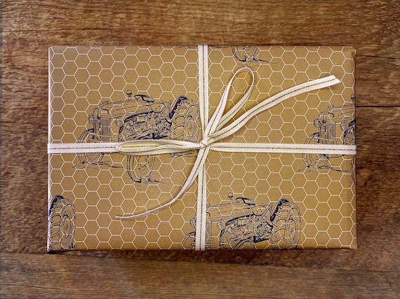 Vintage And Modern Tractor Recycled And Recyclable Wrapping Paper And - View #5