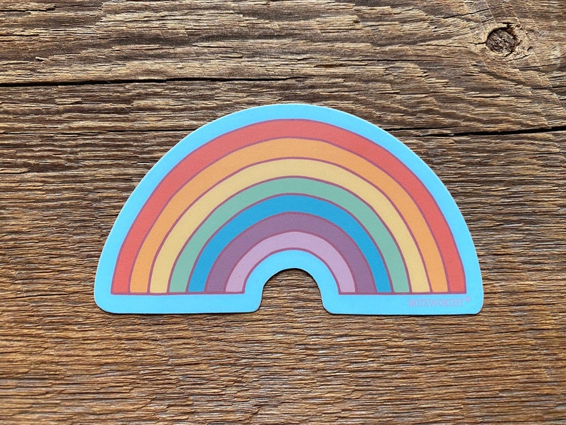 Rainbow Sticker, Single Die Cut Vinyl Sticker image 1