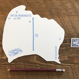 Cartolina di Cape Cod, Saluti da Cape Cod Massachusetts, Cartolina tipografica fustellata immagine 3