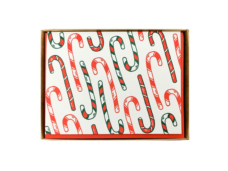 48 Homemade Holiday Candy Cane Envelope Seals – 1.2 Inch Round Stickers – USA Made