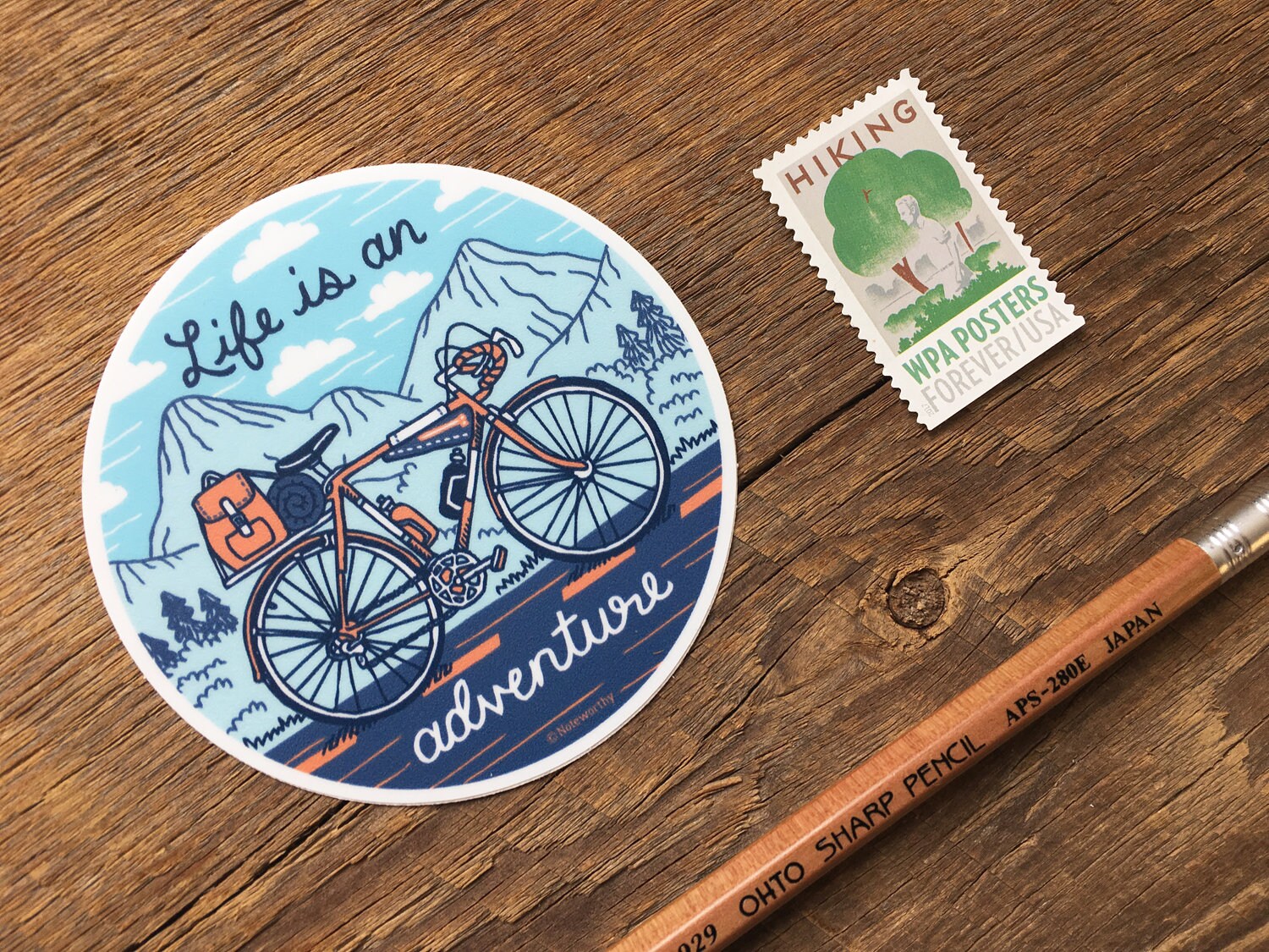 Adventure Sticker, Bicycle Sticker, Outdoors Sticker, Single Die Cut ...