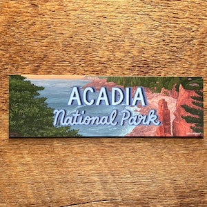 Bumpersticker Acadia National Park, Acadia-sticker, bumpersticker, enkele vinylsticker