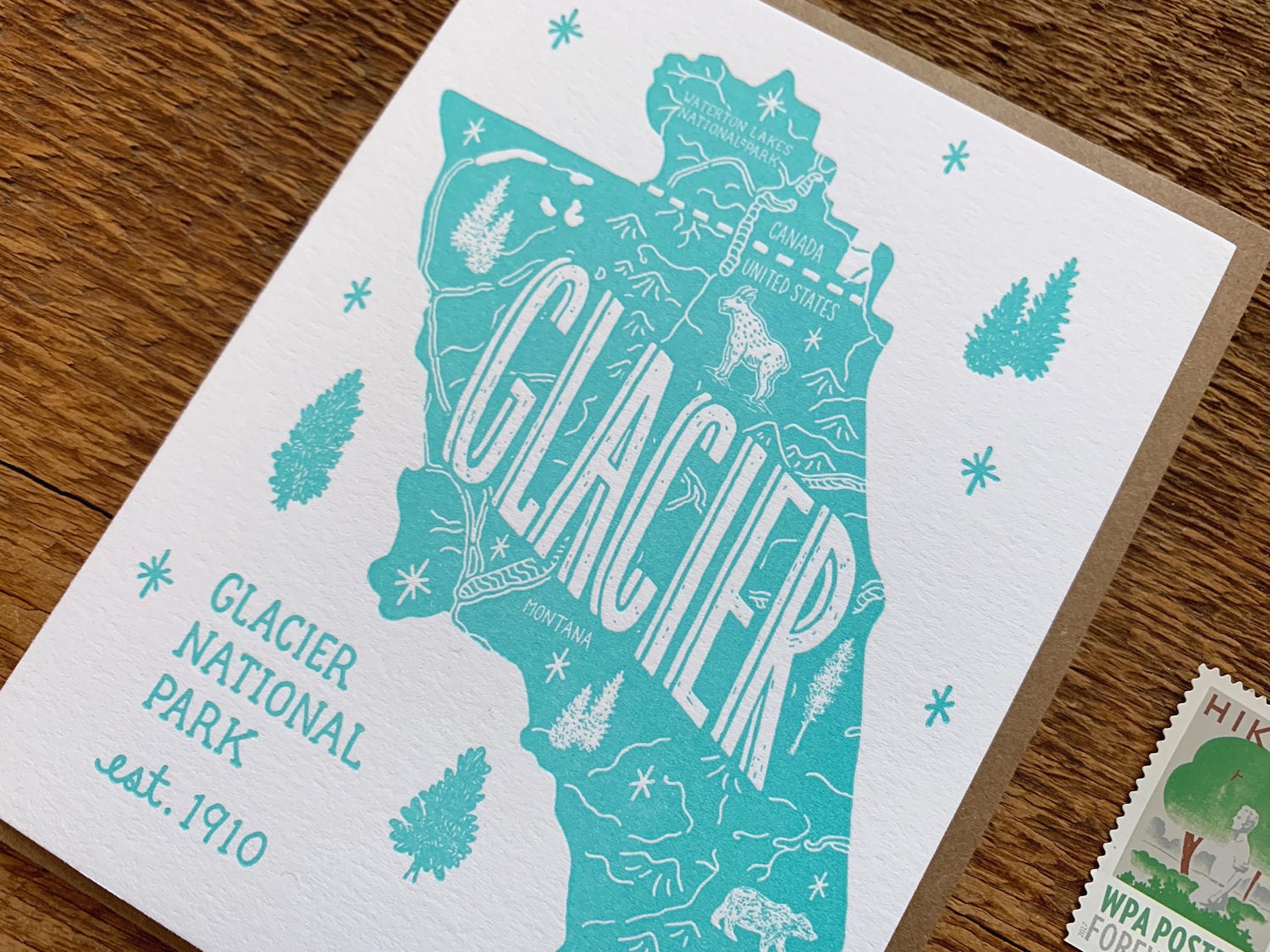 Glacier National Park Greeting Card, Boxed Set of 6, A2 Folded Note ...