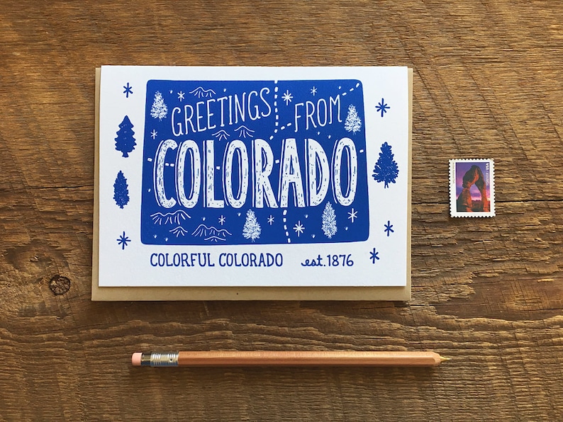 Colorado Greeting Card Greetings from Colorado A6 Folded Etsy