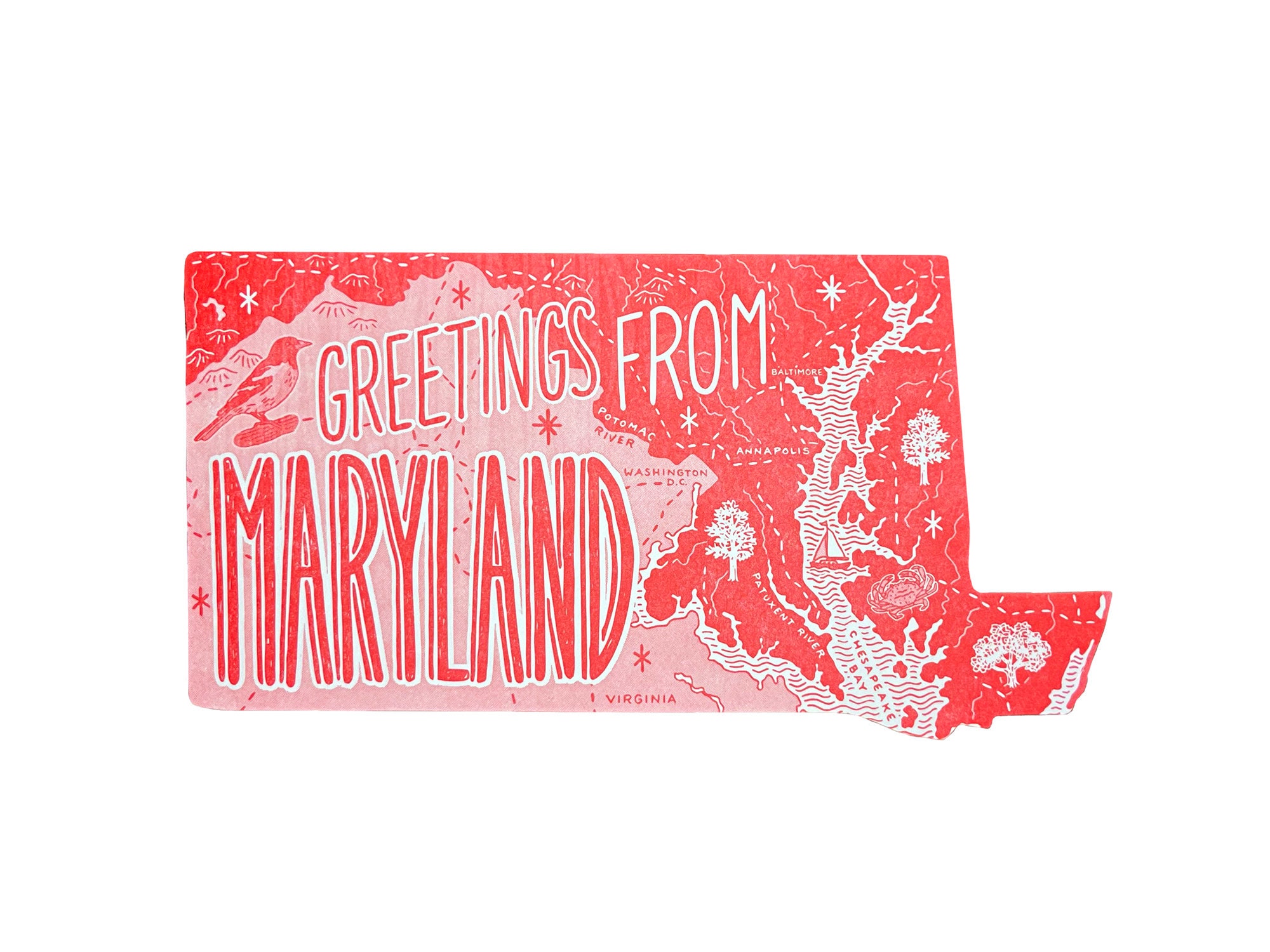 Maryland Postcard Greetings From Maryland Single Die Cut - Etsy