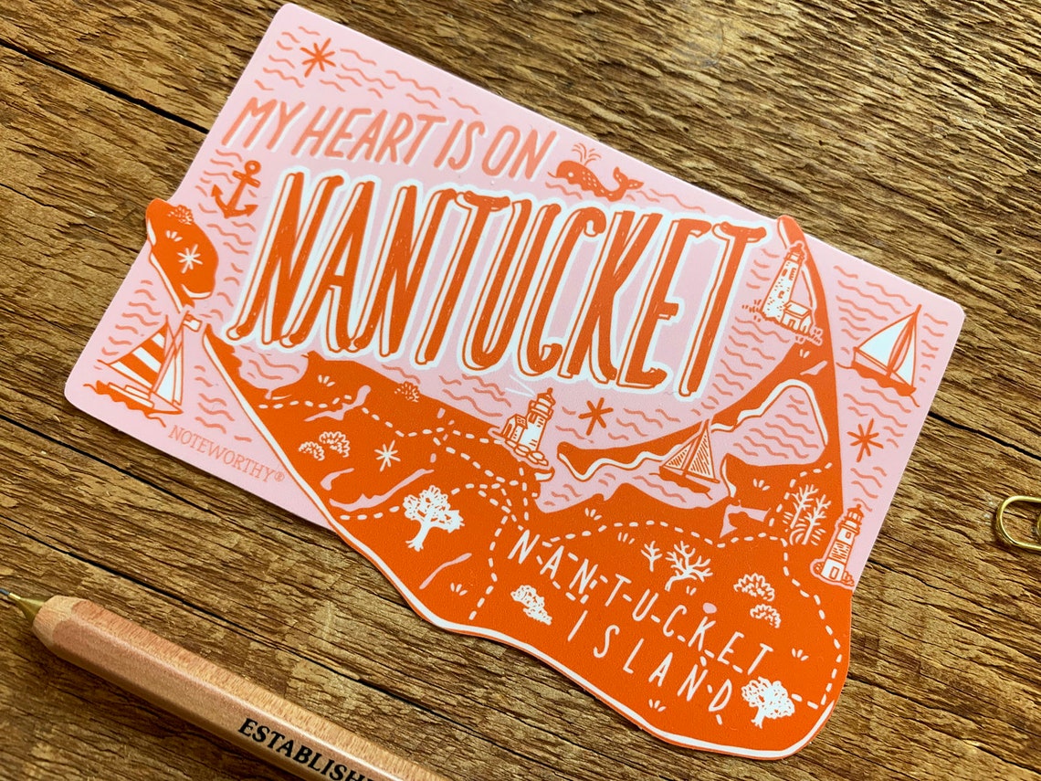 Nantucket Sticker Nantucket Massachusetts Sticker Bumper - Etsy