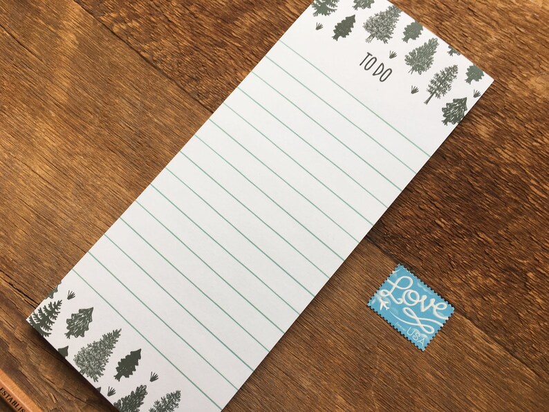 Tree Notepad Pine Tree to Do 3.5 X 8.5 List Pad With | Etsy