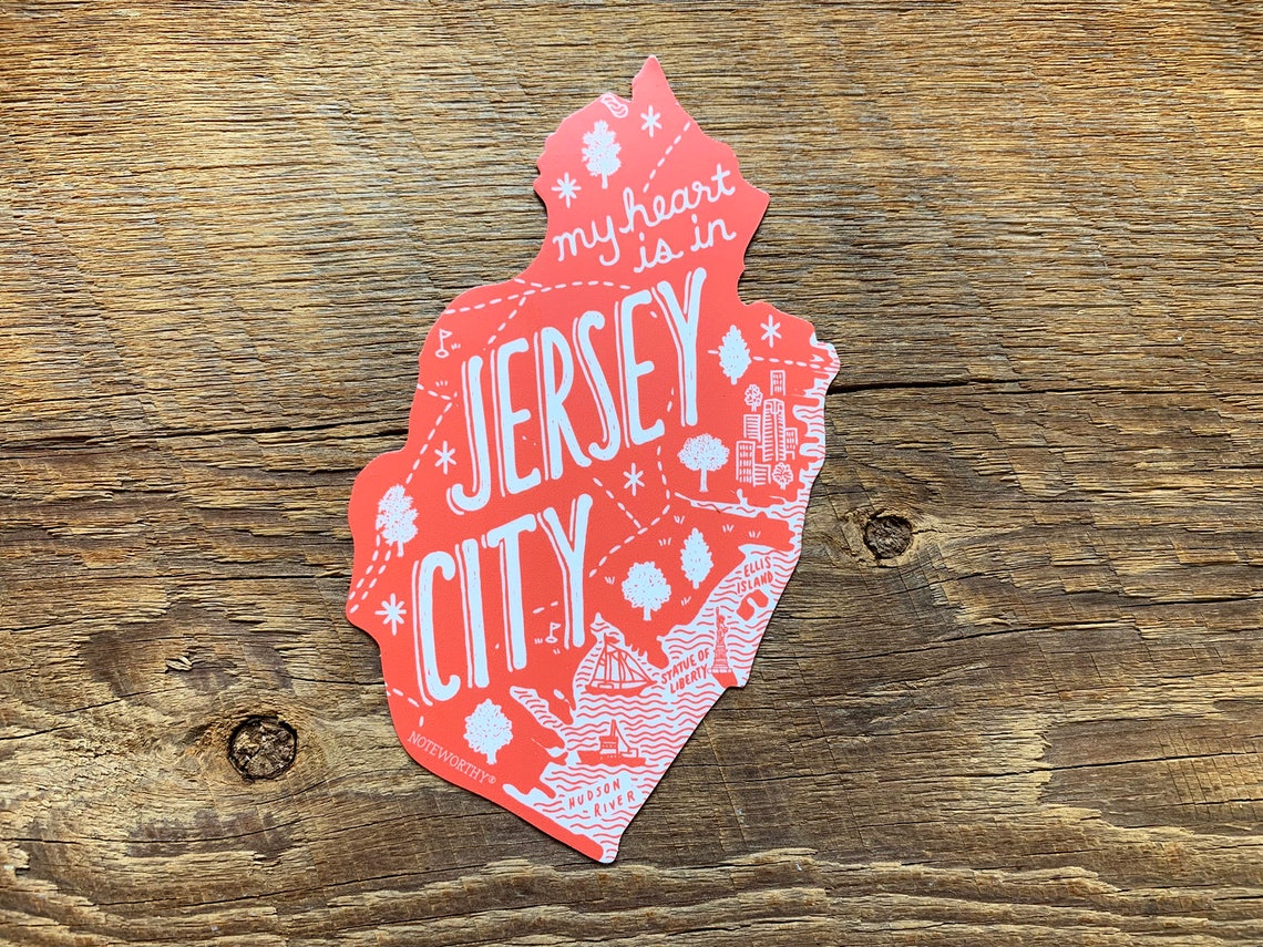 Jersey City Sticker Jersey City New Jersey Sticker Bumper Etsy