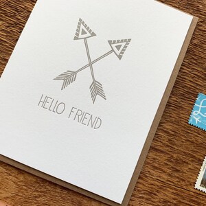 SALE Hello Friend, Friendship Card, Letterpress Greeting Card image 2