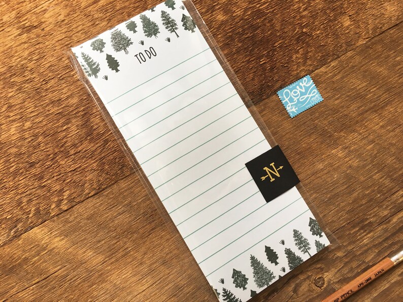 Tree Notepad Pine Tree to Do 3.5 X 8.5 List Pad With | Etsy