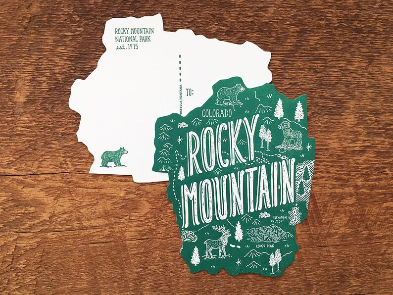 Rocky Mountain Postcard Rocky Mountain National Park Die Cut - Etsy