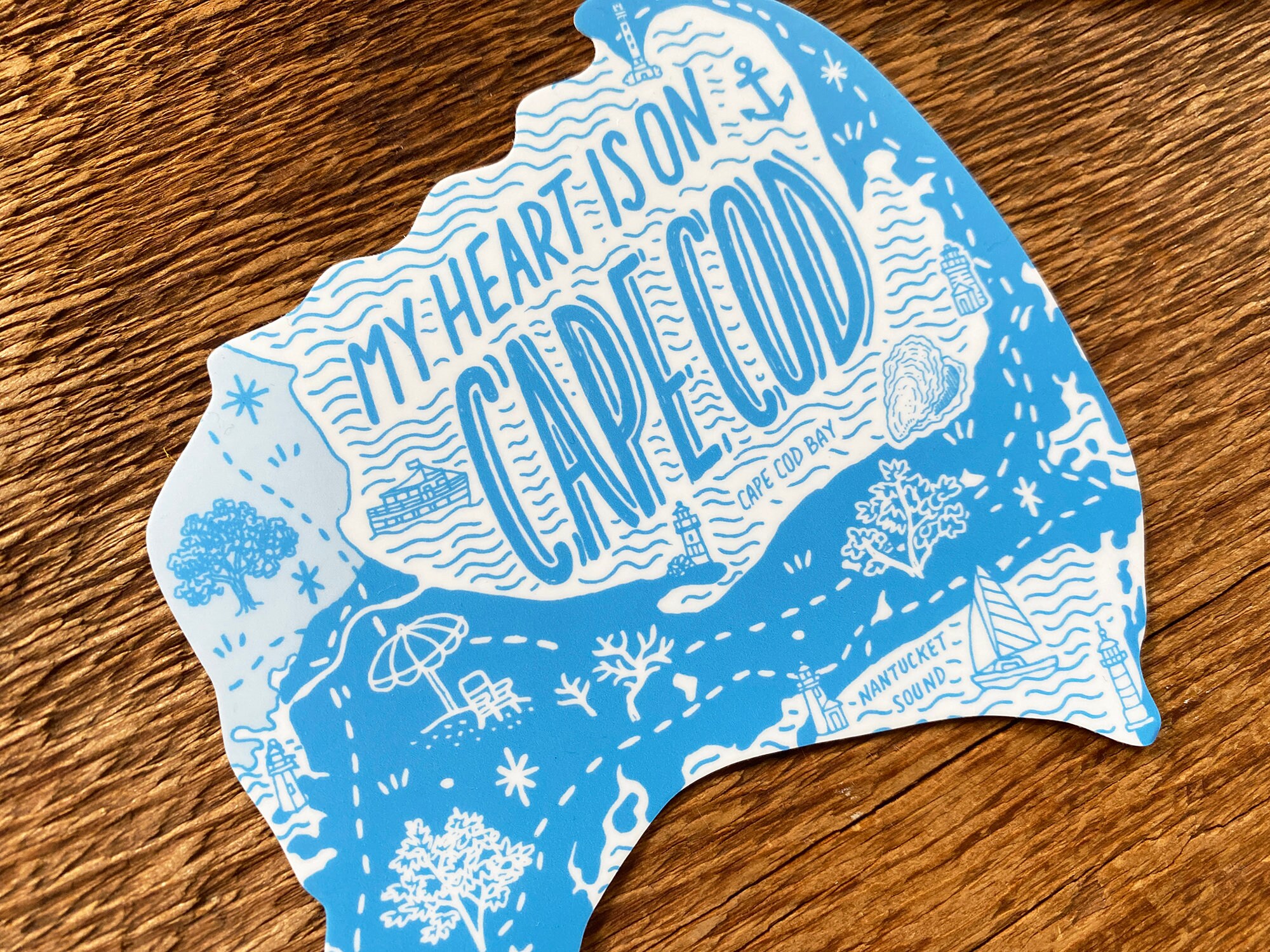 Cape Cod Sticker, Single Die Cut Vinyl Sticker - Etsy