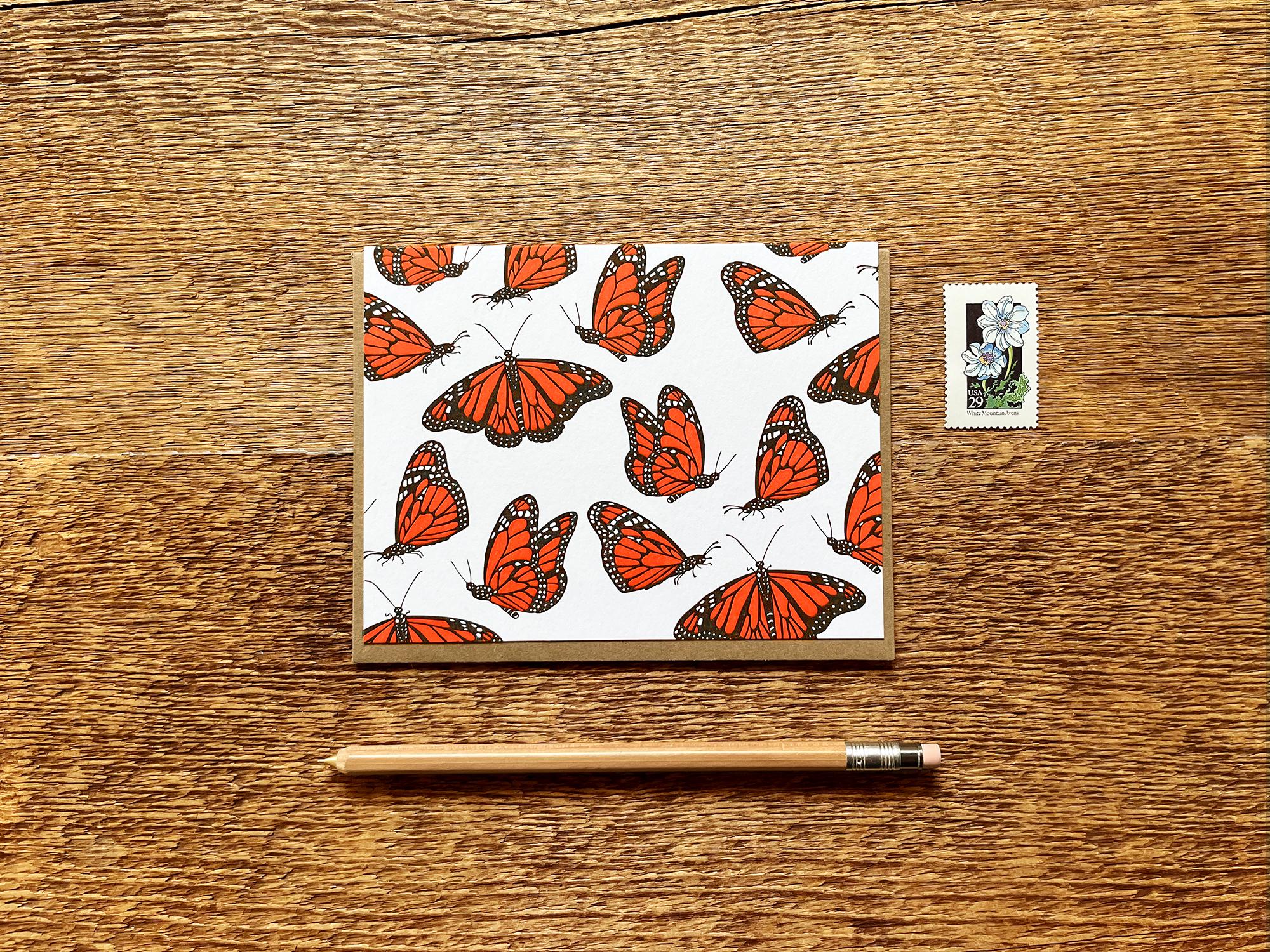 Monarch Butterflies, Nature Stationery, Boxed Set of 6 Letterpress ...