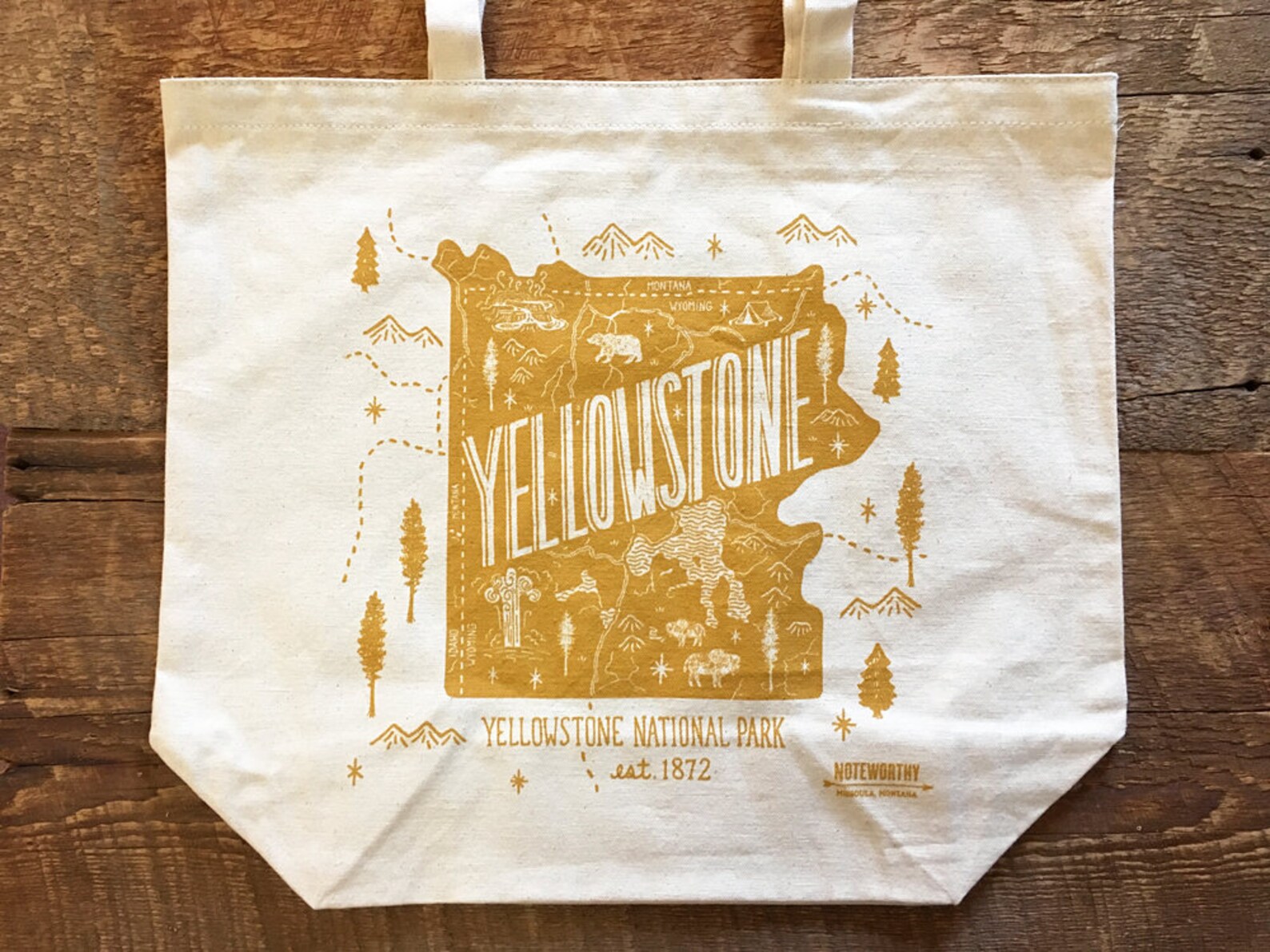 Yellowstone Tote Bag Yellowstone National Park Canvas Tote Etsy