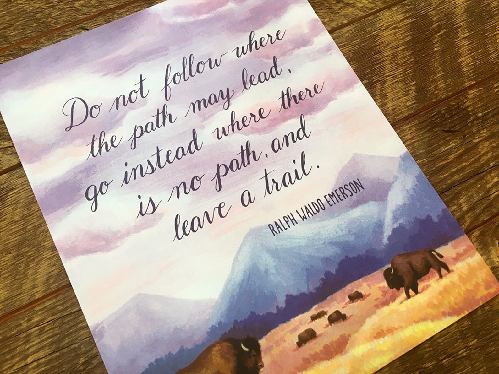 Ralph Waldo Emerson Quote, Inspirational Quote Print, Illustrated Art ...
