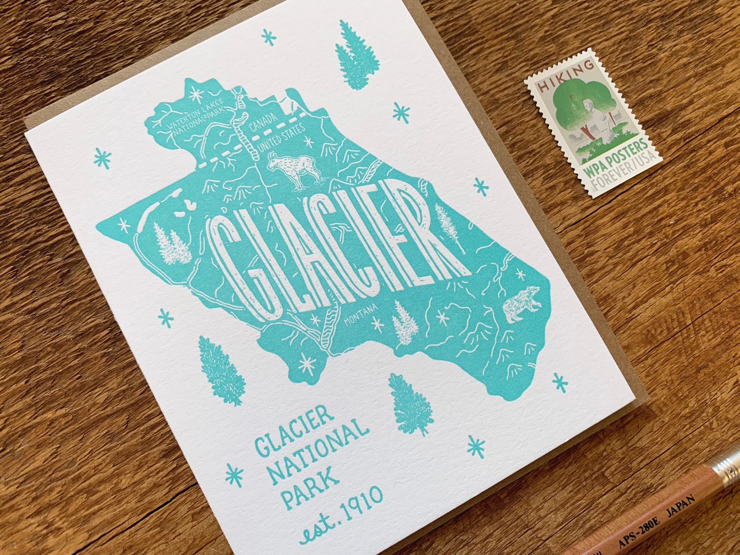 Glacier National Park Greeting Card, Boxed Set of 6, A2 Folded Note ...